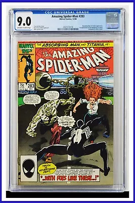 Buy Amazing Spider-Man #283 CGC Graded 9.0 Marvel 1986 White Pages Comic Book. • 56.76£