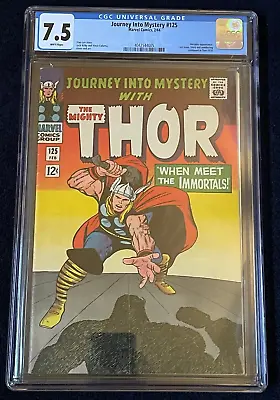 Buy Journey Into Mystery #125 (Fe 1966) ✨Graded 7.5 WHITE Pages By CGC✔ Mighty Thor • 160.74£