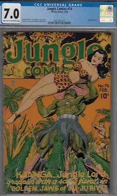 Buy Jungle Comics #74- Cgc 7.0 Very Fine 19496fictionhouse Comic-arrow Thru Heart Cv • 358.98£