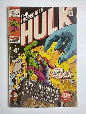 Buy Marvel Comics Incredible Hulk #140 1st Appearance Jarella; Harlan Ellison GD/VG • 14.54£