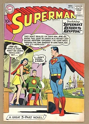 Buy Superman 141 VGF Krypton Story Lyla Lerrol Dies Jor-El Lara 1960 DC Comics U695 • 67.53£
