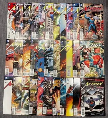 Buy Superman Action Comics #0, #1-25,  28-9, 31-37 New 52 + Variants Lot (45 Comics) • 99.99£