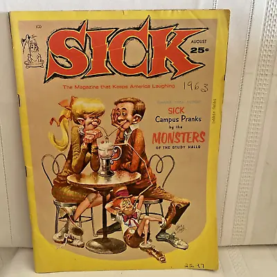 Buy Vintage Sick Comic Book/Magazine Volume 3 Number 8 - August 1963 • 7.19£