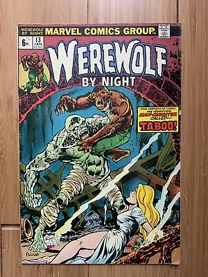 Buy WEREWOLF BY NIGHT #13 Marvel Comics UK Price 1974 VG • 9.99£