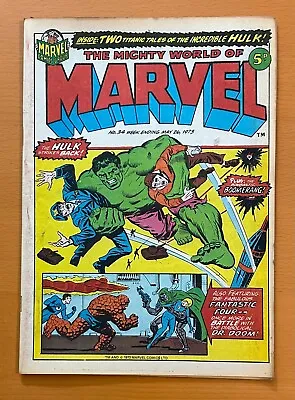 Buy Mighty World Of Marvel #34 RARE MARVEL UK 1973. Stan Lee. FN+ Bronze Age Comic • 14.96£