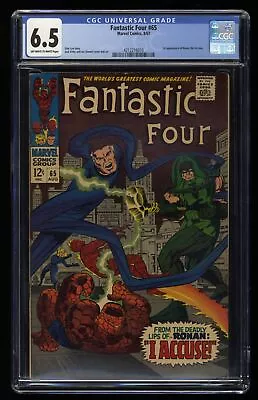 Buy Fantastic Four #65 CGC FN+ 6.5 Off White To White 1st Appearance Ronan!  • 111.28£
