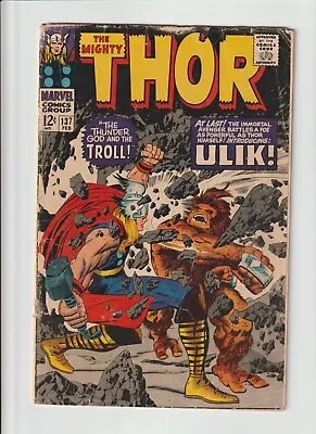 Buy The Mighty Thor #137 - 1st Appearance Of ULIK - Marvel Comics 1967 • 13.44£