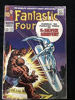 Buy Fantastic Four #55 VG Silver Surfer Vs. The Thing | Silver Age Marvel 1966 • 52.97£