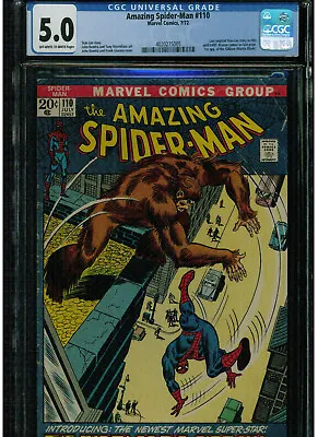 Buy Amazing Spider-man #110 Cgc 5.0 1972 1st Appearance Of Gibbson (martin Blank) • 51.17£
