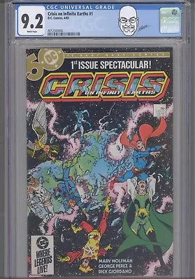 Buy Crisis On Infinite Earths #1 CGC 9.2 1985 DC 1st App Blue Beatle George Perez • 43.44£