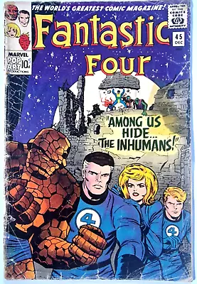 Buy Fantastic Four 45 Marvel Silver Age 1965 1st App Of Inhumans , Black Bolt • 221.50£