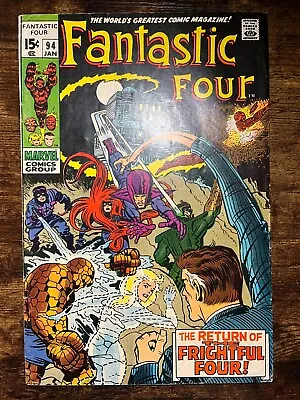 Buy Fantastic Four #94, Marvel 1970, VG+ Condition, 1st Agatha Harkness • 60.32£