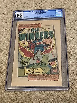 Buy Marvel Super Heroes 18 CGC PG OW/White (All Winners 21 Cover Homage Page) • 71.15£
