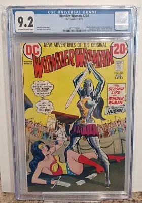Buy Wonder Woman #204 CGC 9.2 WP (1973, DC Comics) 1st Nubia, Return To Old Costume! • 788.43£