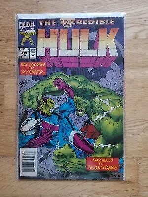 Buy Incredible Hulk 419 1994 Newstand  Thalos Cover Secret Invasion Marvel Comic   • 14.99£