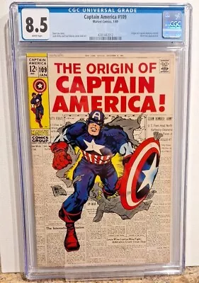 Buy Captain America #109 Cgc 8.5, White Pager! Origin Retold! • 236.94£