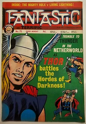 Buy Marvel Silver Age 1967 UK Fantastic Comic Book Key Issue 72 Good Grade GD Thor • 0.99£