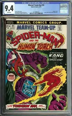 Buy Marvel Team-up #10 Cgc 9.4 White Pages // Spider-man + Human Torch 1973 • 335.66£