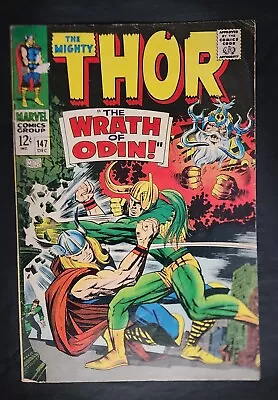 Buy Thor #147 Vs Loki! Wrath Of Odin! Jack Kirby Art! Marvel 1967 • 23.98£