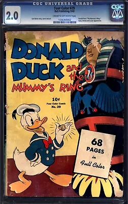 Buy Four Color #29 Donald Duck And The Mummy's Ring Golden Age Barks Cgc 2.0 • 1,198.40£
