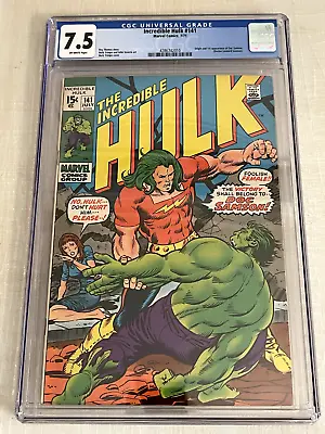 Buy The Incredible Hulk 141 Cgc 7.5 Bronze Age 1st App Doc Sampson Marvel Comics • 118.54£