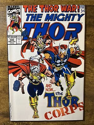 Buy Thor 440 Ron Frenz Cover 1st Team App Tbor Corps Marvel Comics 1991 Vintage • 3.12£