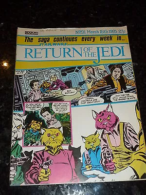 Buy Star Wars Weekly Comic - Return Of The Jedi - No 91 - Date 16/03/1985 - UK Comic • 9.99£
