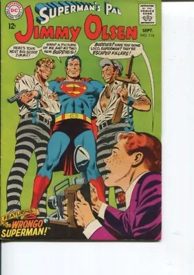 Buy SUPERMAN'S Pal JIMMY OLSEN 114 VF-  SWAN C/A 1968 • 7.12£