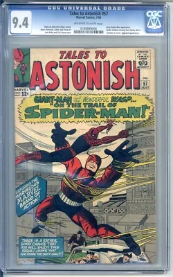 Buy Tales To Astonish #57 Cgc Graded Nm 9.4  Early Spider-man Appearance 1964 • 1,688.99£