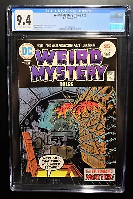 Buy WEIRD MYSTERY TALES #20 CGC 9.4 - OW/W PAGES * 2nd HIGHEST GRADED COPY * • 227.84£