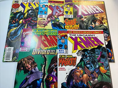 Buy Uncanny X-Men #345, 346, 347, 348, 349 Marvel Comics 5 Book Lot • 11.87£