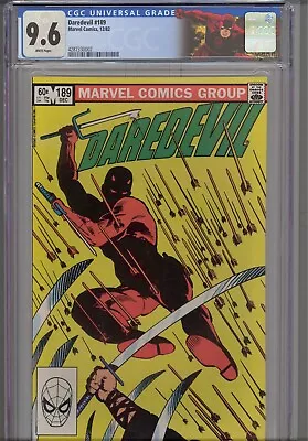 Buy Daredevil #189 CGC 9.6  1982 Marvel Frank Miller Black Widow Stone, Claw App • 71.89£