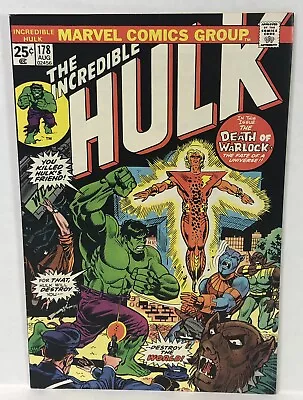 Buy Incredible Hulk #178 Marvel Comics 1974 - VF/NM? - Rebirth Of Adam Warlock • 39.36£