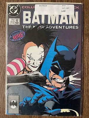 Buy 1987 Batman 412 1st Appearance & Origin Of The Mime DC Comic Bag/Boarded • 3.94£