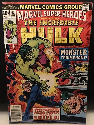 Buy MARVEL SUPER-HEROES #62 Comic Marvel Comics Incredible Hulk Reader Copy • 3.48£