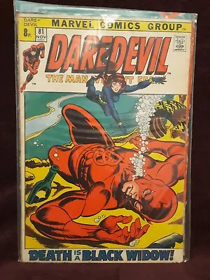 Buy Daredevil #81 1971 Bronze Age 1st Black Widow Team-Up / Title Marvel Comic RARE • 50£