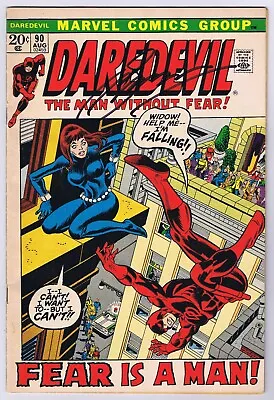 Buy Daredevil #90 FN Signed W/COA Gerry Conway Black Widow App 1972 Marvel Comics • 60.12£