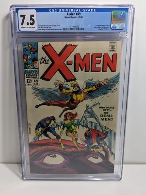 Buy X-men #49 Cgc 7.5 Ow/wh Pages   1st Appearance Of Polaris Marvel 1968 • 337.98£