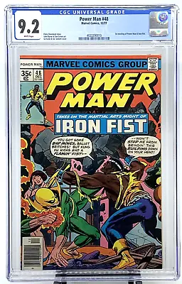 Buy POWER MAN #48 CGC 9.2 WP 1977 1st Meeting Of LUKE CAGE And IRON FIST  NEW CASE • 76.44£
