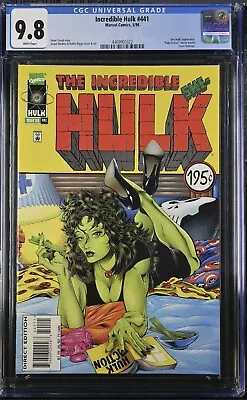 Buy Incredible Hulk #441 CGC 9.8 WHITE Pg She-Hulk Pulp Fiction Homage Cover Marvels • 104.45£