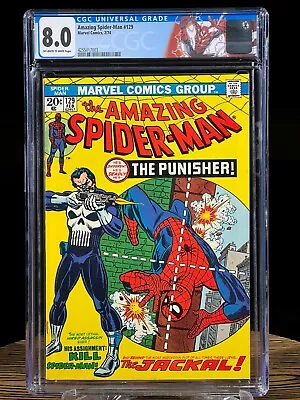 Buy AMAZING SPIDER-MAN #129 February 1974  CGC 8.0 1st Appearance Punisher KEY ISSUE • 1,818.40£