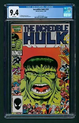 Buy Incredible Hulk #325 (1986) CGC 9.4 White! 25th Anniversary Cover! Milgrom Art! • 46.65£