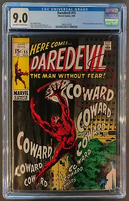 Buy Daredevil #55 Cgc 9.0 Ow-w Marvel Comics 1969 - Mr Fear Revealed As Starr Saxon • 96.51£