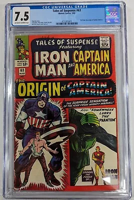 Buy Tales Of Suspense #63 1965 CGC 7.5 1st Silver Age Origin Captain America • 264.71£