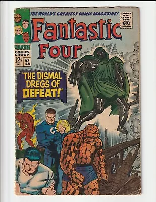 Buy Fantastic Four #58 (1967) Gd/vg 3.0 Dr Doom Key Marvel Comics • 15.99£