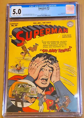 Buy SUPERMAN #55 (DC: 1948) Wayne Boring Prankster CGC 5.0 (VG/FN ) • 479.56£
