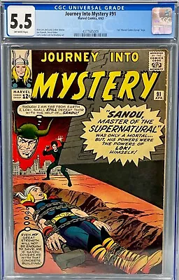 Buy Journey Into Mystery 91 CGC 5.5 3rd Appearance Of Loki, 1st Valkyries! • 479.51£