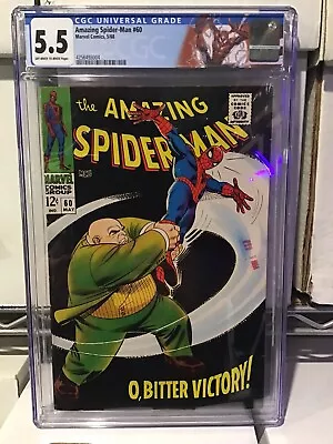 Buy Amazing Spider-Man #60 1968 CGC 5.5 OW-W Pages! Kingpin Cover!🔥🔥🔥 • 103.94£