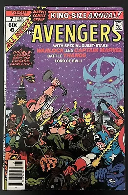 Buy Avengers Annual #7 DEATH OF WARLOCK, THANOS, JIM STARLIN Marvel 1977 VG • 23.98£