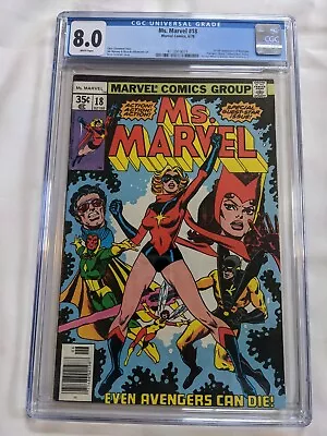 Buy Ms Marvel 18 CGC 8.0 White Pages 1st Full Mystique KEY! Avengers Mutants X-Men • 156.91£